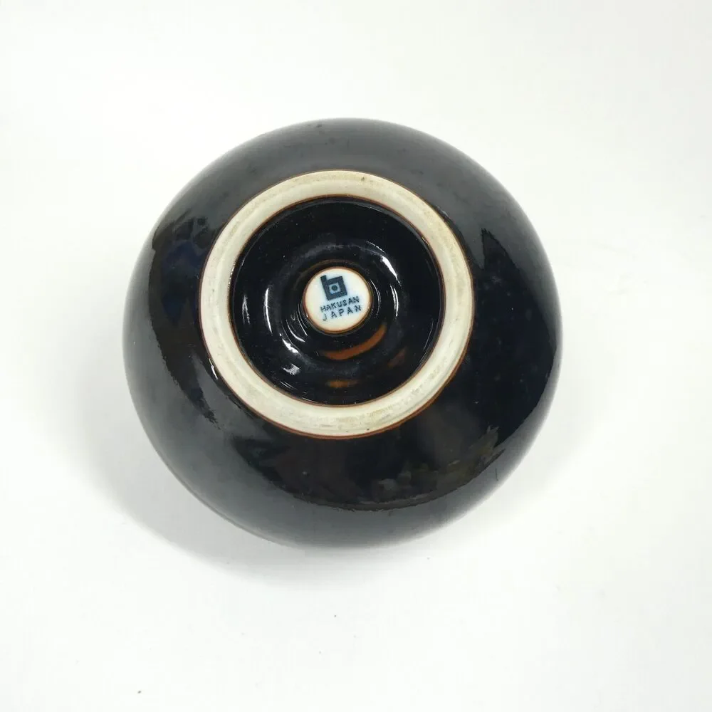 Hakusan Japan Ikebana Bud Vase Masahiro Mori Glazed Ceramic Round